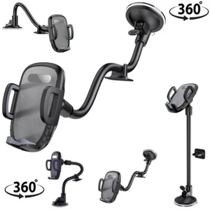 360° Car Universal Mobile Phone Holder Black Dashboard Suction Mount Windscreen - Picture 1 of 10