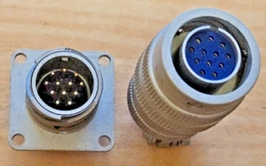 Amphenol 12-Pins Bayonet Circular Connector 67-05314-12S 67-02E14-12P Plug Jack - Picture 1 of 9