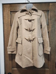 The Gap Beige Wool Blend Coat Toggle Buttons Size Small - Picture 1 of 6