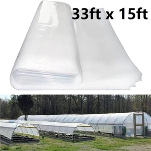 33x15ft 6 mil Greenhouse Poly Film Thickness Covering Plastic Camping Shade Tarp - Picture 1 of 12