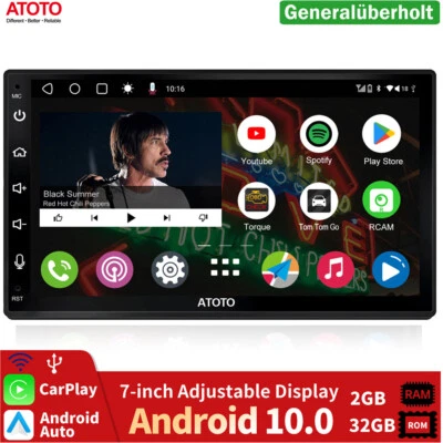 ATOTO A6 PF Android Autoradio 7" Touchscreen Doppel-DIN GPS CarPlay&Android Auto - Bild 1 von 4