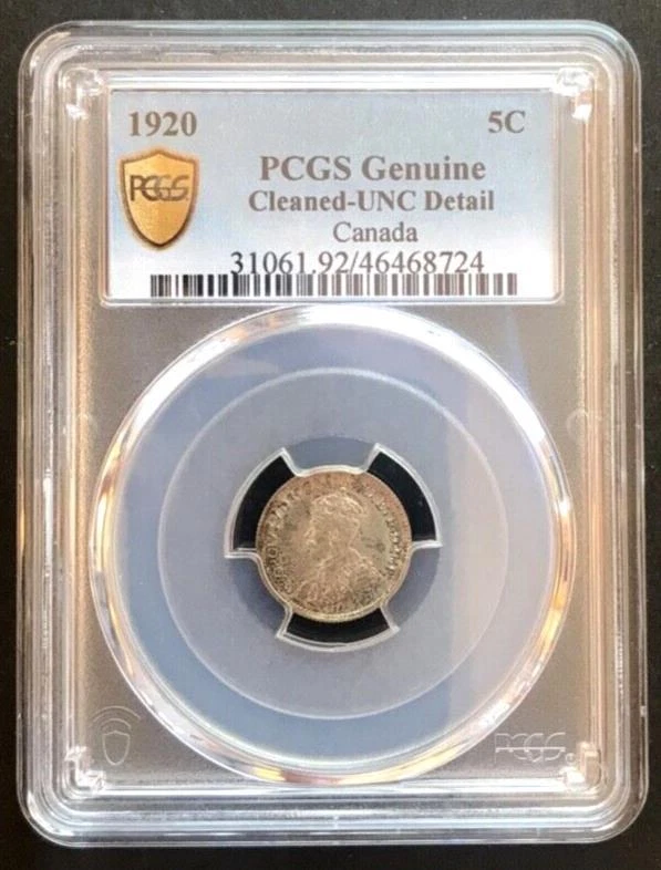 🇨🇦🇨🇦 CANADA 1920 5 CENTS George V with DEI GRATIA COIN 🇨🇦🇨🇦 - Image 1 of 4