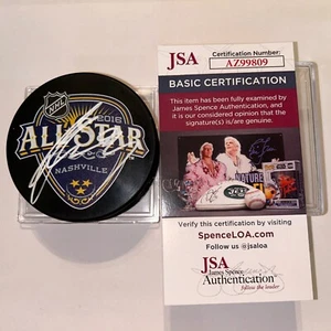 STEVEN STAMKOS SIGNED Nashville 2016 All Star HOCKEY PUCK W/ CASE JSA COA - Picture 1 of 5