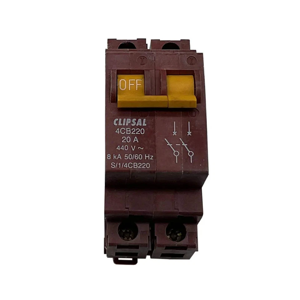 Миниатюрный автоматический выключатель Clipsal 2 полюса 20 А 8 кА 4CB220/8 - Изображение 1 из 4