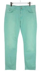 TOMMY HILFIGER Hudson Slim Fit Jeans Men's W34/L32 Fade Effect Green Zip Fly - Picture 1 of 14