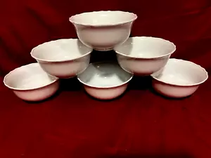 Ikea 21986 Set Of 6 White Porcelain Scalloped Cereal/Soup Bowls 6 1/4" Sweden - Picture 1 of 2