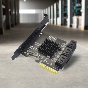 PCI-E To 6 Ports SATA 3.0 Controller Expansion Card Adapter 6Gbps For PC d cUZ9 - Picture 1 of 10