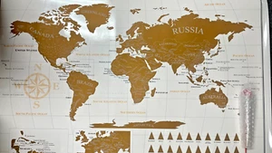 NEW Hercules Tuff Scratch The World Travel Map 33" x 23" - Picture 1 of 2