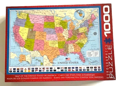 Eurographics 1000 Pieces Puzzle Map of The United States Jigsaw Brand New - Image 1 of 2