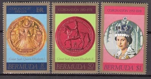 Bermudas Correo Yvert 350/52 ** Mnh 25 Aniversario Coronación Isabel II - Imagen 1 de 1