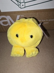 Vintage 1994 Swibco Puffkins HAPPY Stuffed Plush Yellow Smiley Face#6684 W/ TAG - Picture 1 of 8