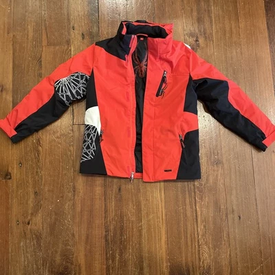 Boys Spyder Ski Jacket waterproof breathable Red Black White Color  Size 16 - Image 1 of 4