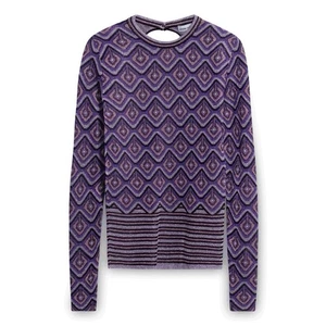 Paco Rabanne Purple Jacquard Geometric Knit Top NWT Size S Made in Italy $298 - Picture 1 of 16