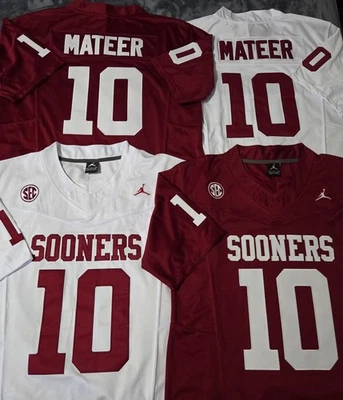 Fast Free Shipping!! John Mateer Oklahoma Sooners  Stitched Jersey 10 - Image 1 of 4