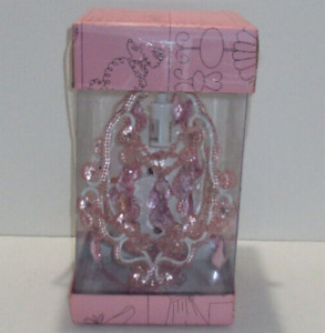 Pink Beaded Crystal & Acrylic  Chandelier Hanging Swag Light New Open Box