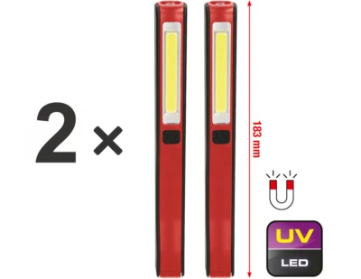 KS TOOLS 2 Stück COB LED Akku Inspektionslampe UV-Spot Arbeitslampe Handlampe - Bild 1 von 4