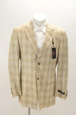 Nuevo con etiquetas Abrigo Deportivo Raspinni Para Hombre 40R Tostado Cuadros Chaqueta Blazer Foto 1 de 4