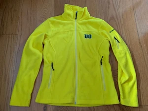 Columbia Oregon Ducks Jacket Mens M  Yellow Fleece University College Full Zip - Picture 1 of 8