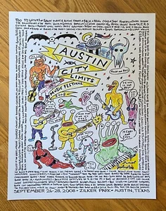 Austin City Limits 2008 Music Festival FRAMED POSTER Daniel Johnston Tour Promo - Picture 1 of 6