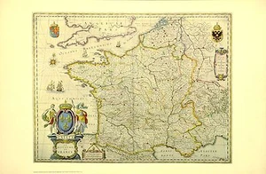 France 17th Century Historical Map Out Of Print from NYC Public Library Edition - Picture 1 of 1