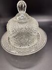 Antique American Brilliant Cut Glass Covered Domed Butter / Cheese Dish 6" Dia.
