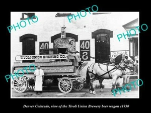 OLD POSTCARD SIZE PHOTO OF DENVER COLORADO THE TIVOLI BREWERY WAGON c1930 - Picture 1 of 1