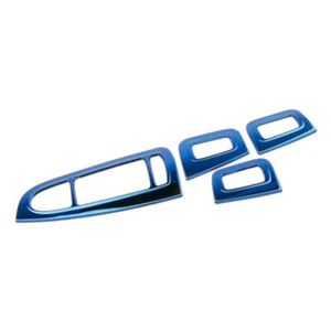 Blue Titanium Window Lock Lift Panel Trim Frame For Benz C-Class W205 2015-2021 - Bild 1 von 11