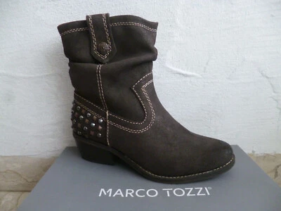 Marco Tozzi Boots Ankle Boot Brown Leather 25067 NEW - Image 1 of 4