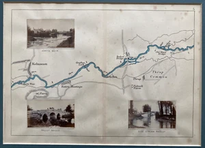 Mapa antiguo de 1887 con fotografías reales; Kelmscott, Radcot por Taunt - Imagen 1 de 4