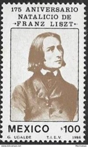 SKV) 1986. Mexico. 175th Anniversary of the Birth of Franz Liszt. 1 stamp SC 145 - Picture 1 of 1