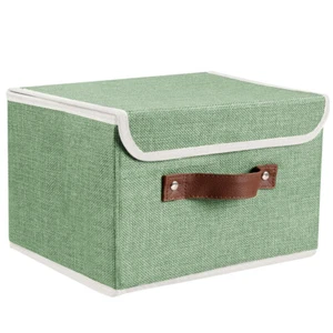 2/6/12Pc Linen Fabric Cube Storage Bins Boxes Foldable Home Organizer Baskets - Picture 1 of 15