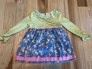 Matilda Jane Make Believe Tunika-Top in der ersten Reihe 18-24 Monate limette gepunktet Blumenmuster - Bild 1 von 5