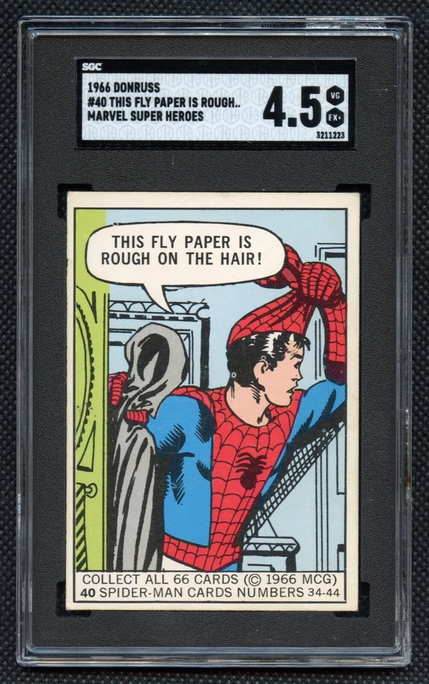 Donruss Marvel Spider-Man 1966 novato/Peter Parker novato #40 SGC 4,5 Foto 1 de 2