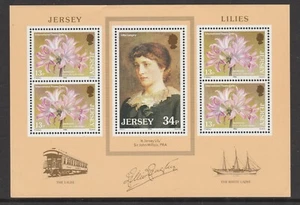 UK - JERSEY 1986 JERSEY LILIES  Minisheet , Block MNH - LILY LANGTRY [Singer] - Picture 1 of 1