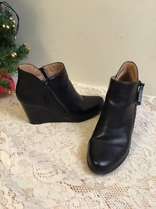 Sanita Size 8.5 M Black Synthetic Ankle Boots Wedge Heels - Fashion Shoes - Picture 1 of 10