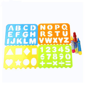 Stencils Alphabet Letters Numbers Draw Paint Art Card Making Scrap Kids Gift