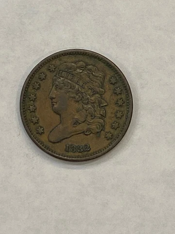 Beautiful Ungraded 1832 US Half Cent Cover