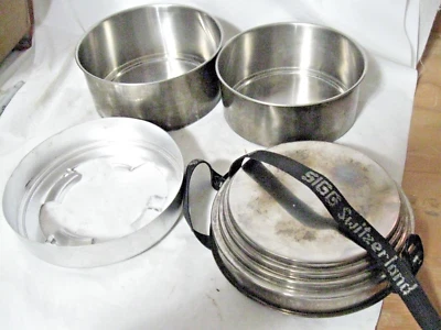 RARE Stainless Steel SIGG TURIST Backpacking Swiss Made Cook Set tourist btm - Image 1 of 4