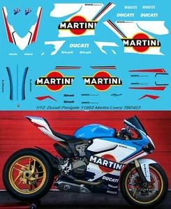 1/12 Decals per  DUCATI PANIGALE 1199 S MARTINI LIVERY  TBD423 - Picture 1 of 1