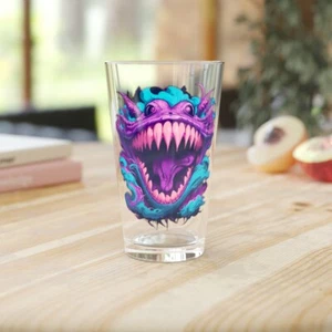 Purple People Eater Monster Halloween Motto Pint Glas, 16oz - Bild 1 von 7