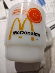 VINTAGE McDONALD'S "GOOD MORNING" Anchor Hocking GLASS COFFEE MUG Made in USA - Picture 1 of 13