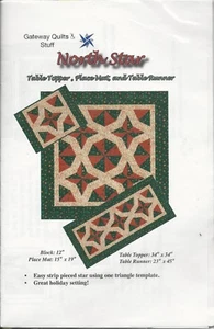 North Star Table Topper, Place Mat & Table Runner Pattern with Ruler - Picture 1 of 2