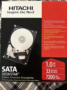 Hitachi SATA Deskstar HD31000 3.5 Inch 7200 RPM New In Box - Picture 1 of 4