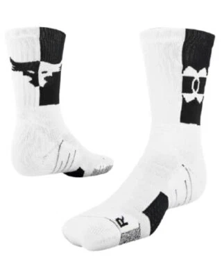 Calcetines Under Armour Unisex Project Rock Playmaker Crew Grandes Blanco/Negro 13627... Foto 1 de 3