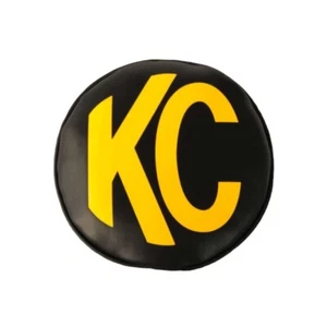 Par de cubiertas de luz de vinilo negro KC HILITES 6" con logotipo amarillo KC 5102 - Imagen 1 de 10