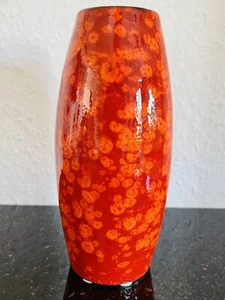 Vintage Scheurich Vase 70er Jahre Orange/Rot Fat Lava Retro Design Space Age - Bild 1 von 7