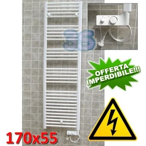 Scaldasalviette CORTINA elettrico bianco cm 170x55 con termostato - termoarredo - Foto 1 di 3