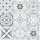 Crystal Glass Mosaic Retro Black White Wall Kitchen Counter Bath 160-0301_f 10 Mats