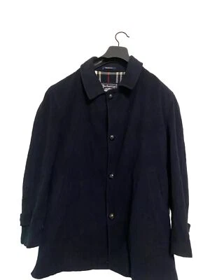 vintage burberry Wool Coat winter jacket VIRGIN wool overcoat men blue navy 52 - Image 1 of 4