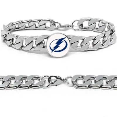 Tampa Bay Lightning Gift Men's Women's Stainless Steel Bracelet GiftPg D4 - Image 1 of 4